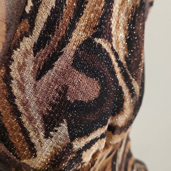 Papillon Blanc Brown and Black Sleeveless Top - Picture 3 of 10